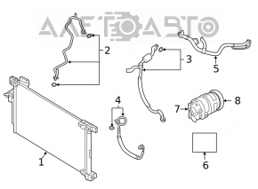 Radiatorul condensatorului de aer condiționat Nissan Altima 19-