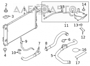 Furtunul de răcire inferior Nissan Altima 19- 2.5 față