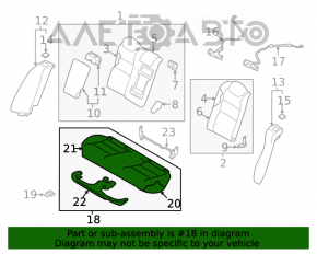 Rândul din spate al locurilor 2 pentru Nissan Altima 19 - material textil, negru, pentru curățare.