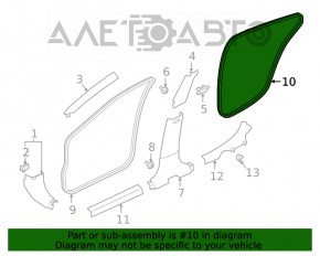 Уплотнитель дверного проема задний правый Nissan Altima 19-