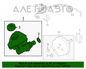 Cilindrul principal de frână cu rezervorul Nissan Altima 19-