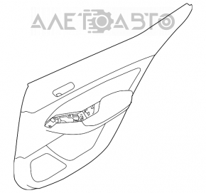 Обшивка двери карточка задняя правая Nissan Altima 19- черн тряпка