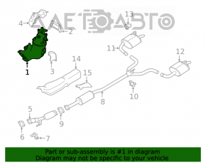 Colector de evacuare cu catalizator pentru Nissan Altima 19- 2.5 fwd