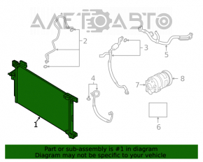 Radiatorul condensatorului de aer condiționat Nissan Altima 19-
