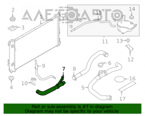 Furtunul de răcire inferior Nissan Altima 19- 2.5 față