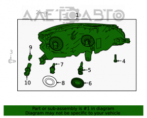 Far dreapta față Nissan Altima 19- halogen gol