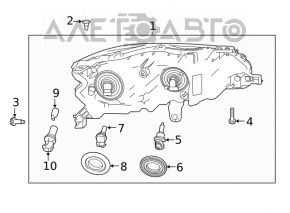 Farul din față dreapta Nissan Altima 19- goală, halogen, benzina