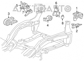 Pernele motorului stânga Chevrolet Cruze 11-15 1.8 manuală