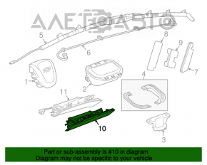 Airbag-ul de genunchi pentru pasagerul din dreapta al Chevrolet Cruze 11-15, negru.