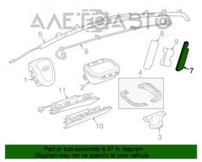 Airbagul pentru scaunul din stânga al Chevrolet Cruze 11-15.