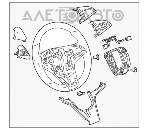 Руль голый Chevrolet Cruze 11-15 резина черн