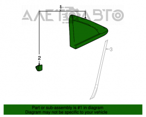 Capacul de geam din spate dreapta pentru Chevrolet Cruze 11-15 crom