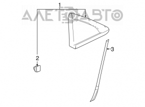 Capacul de geam din spate dreapta pentru Chevrolet Cruze 11-15 crom