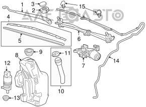 Matura trapezoidală cu motor pentru Chevrolet Cruze 11-15.