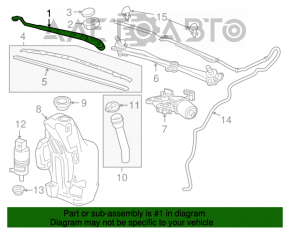 Frânghie de ștergător dreapta pentru Chevrolet Cruze 11-15