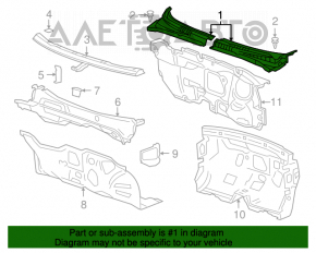 Grila stergatoarelor din plastic dreapta pentru Chevrolet Cruze 11-15