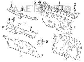 Grila stergatoarelor din plastic dreapta pentru Chevrolet Cruze 11-15