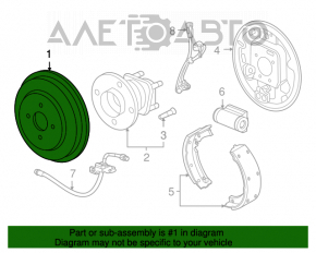 Tambur frână spate dreapta Chevrolet Cruze 11-15 R16 254mm ruginit.