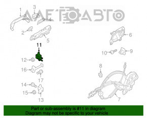 Buclea ușii din spate dreapta superioară Nissan Versa Note 13-19