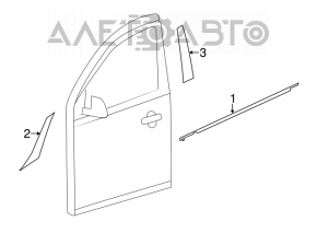 Moldură ușă-sticlă față dreapta centrală Nissan Versa Note 13-19