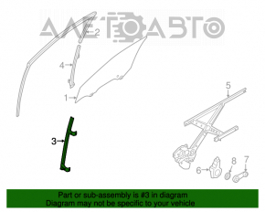 Направляющая стекла двери передней левой Nissan Versa Note 13-19 перед