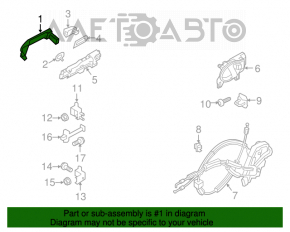 Mânerul ușii exterioare din spate dreapta pentru Nissan Versa Note 13-19