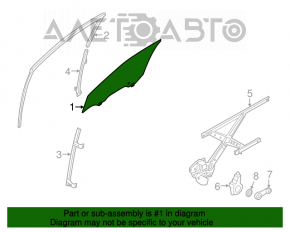 Geamul ușii din față stânga Nissan Versa Note 13-19