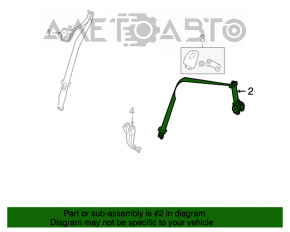 Centura de siguranță centrală spate Nissan Versa Note 13-19, neagră.