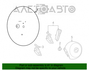 Руль голый Nissan Versa Note 13-19 кожа черн