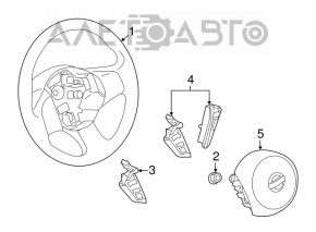 Руль голый Nissan Versa Note 13-19 кожа черн