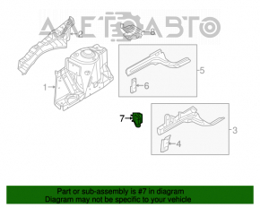 Grila amplificatorului de bara fata stanga Nissan Versa 12-19 SUA