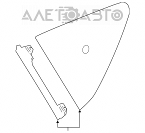 Fereastra din sticla opaca spate stanga Nissan Versa Note 13-19