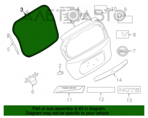 Уплотнитель резина двери багажника Nissan Versa Note 13-19