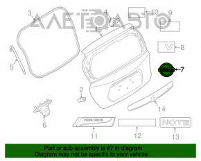 Эмблема двери багажника Nissan Versa Note 13-19