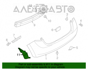 Aripa spate stânga Nissan Versa Note 13-16, partea din spate a mașinii