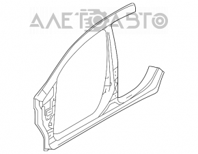 Bara caroseriei centrală dreapta Nissan Versa Note 13-19 a fost tăiată.