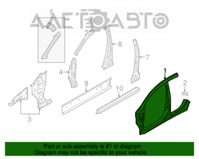 Bara caroseriei centrală dreapta Nissan Versa Note 13-19 a fost tăiată.