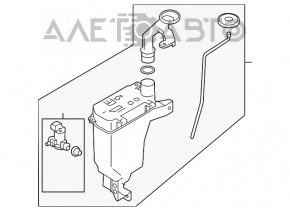 Rezervorul de spălare a parbrizului Nissan Versa Note 13-19 fără motorșică.