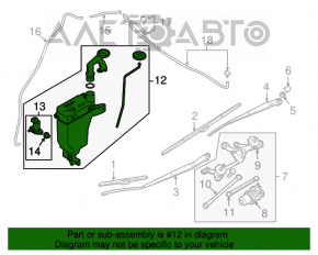 Rezervorul de spălare a parbrizului Nissan Versa Note 13-19 fără motorșică.