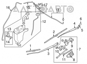 Поводок дворника правый Nissan Versa Note 13-19