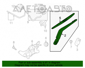 Поводок дворника задний Nissan Versa Note 13-19