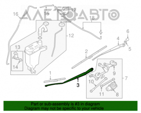 Поводок дворника правый Nissan Versa Note 13-19