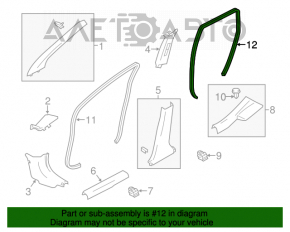 Garnitură de etanșare a ușii spate stânga Nissan Versa Note 13-19