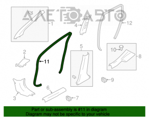 Garnitură de ușă dreapta față Nissan Versa Note 13-19