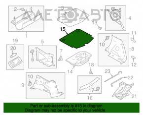 Capacul portbagajului Nissan Versa Note 13-19 este negru, cu inserții negre.