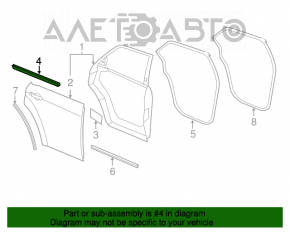 Garnitură ușă-sticlă spate centrală stânga Dodge Charger 11-