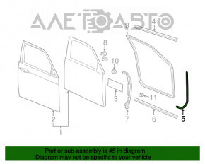 Уплотнитель двери передней левой Dodge Charger 11-