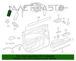 Controlul geamului electric din față dreapta Chrysler 200 15-17 negru, automat