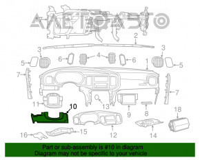 Capacul genunchiului șoferului Chrysler 300 11- negru, zgârieturi