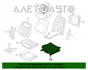 Scaunul șoferului Dodge Charger 11- fără airbag, electric, material textil negru.